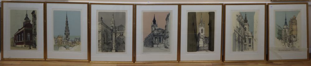 Richard Beer, a set of seven limited edition artists proof prints, signed in pencil, each 62 x 44cm